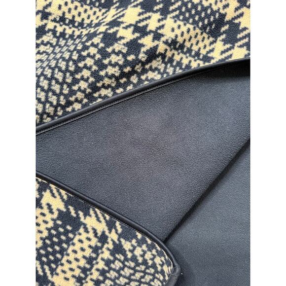 Nicole Miller Original Reversible Wrap Poncho One Size Navy Blue Plaid - Picture 4 of 6